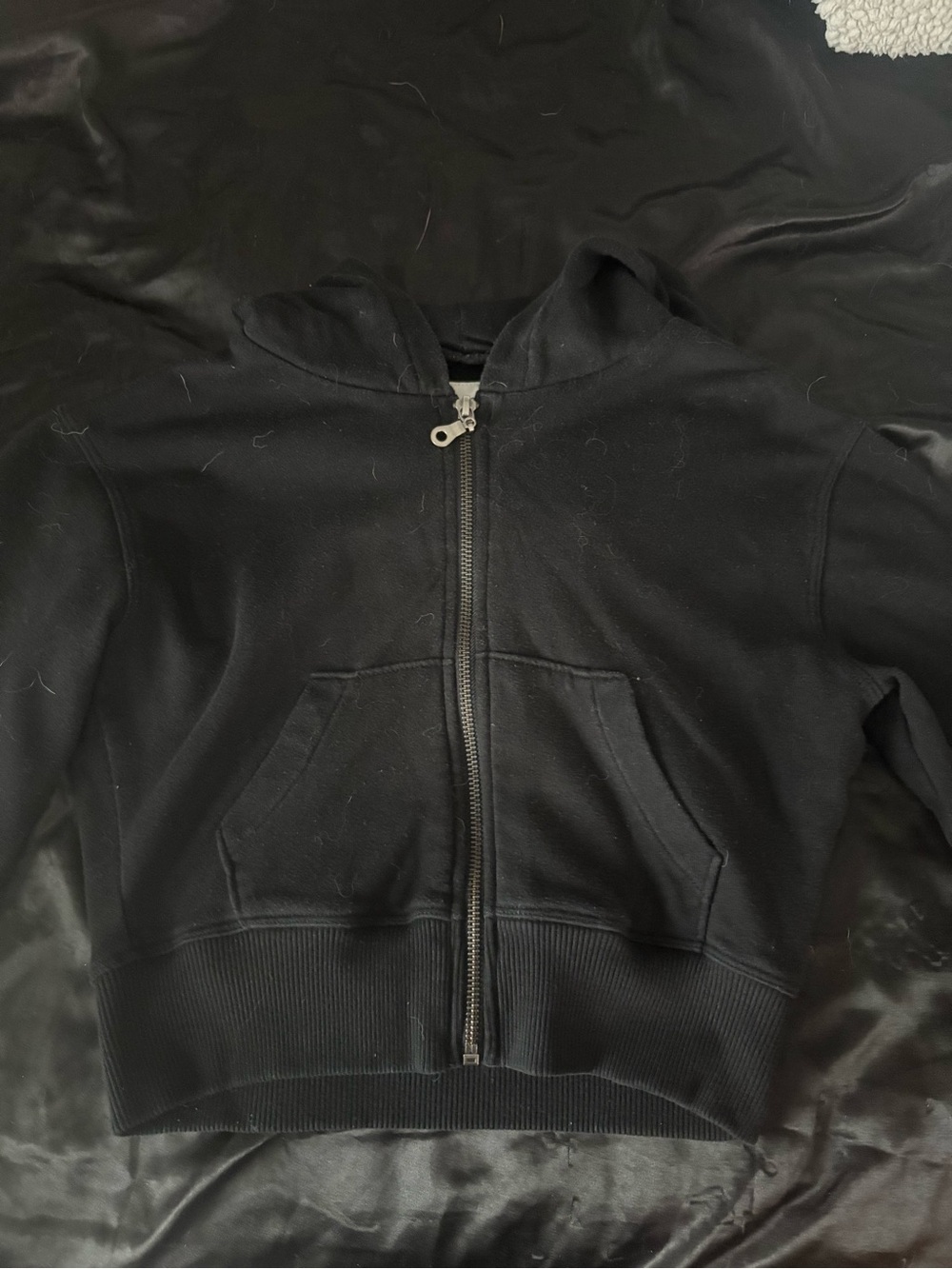 Aeropostale Black Zip-Up Jacket Cropped